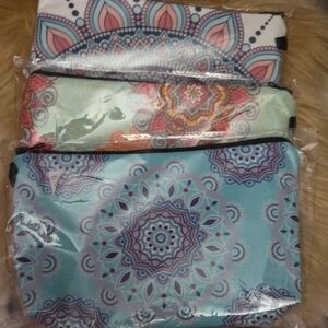 Bag, Set of Three Mandala Print Pouches Or Make Up